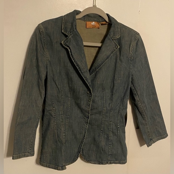 Dana Buchman Denim Blazer Jacket, Size 8 - Picture 1 of 8